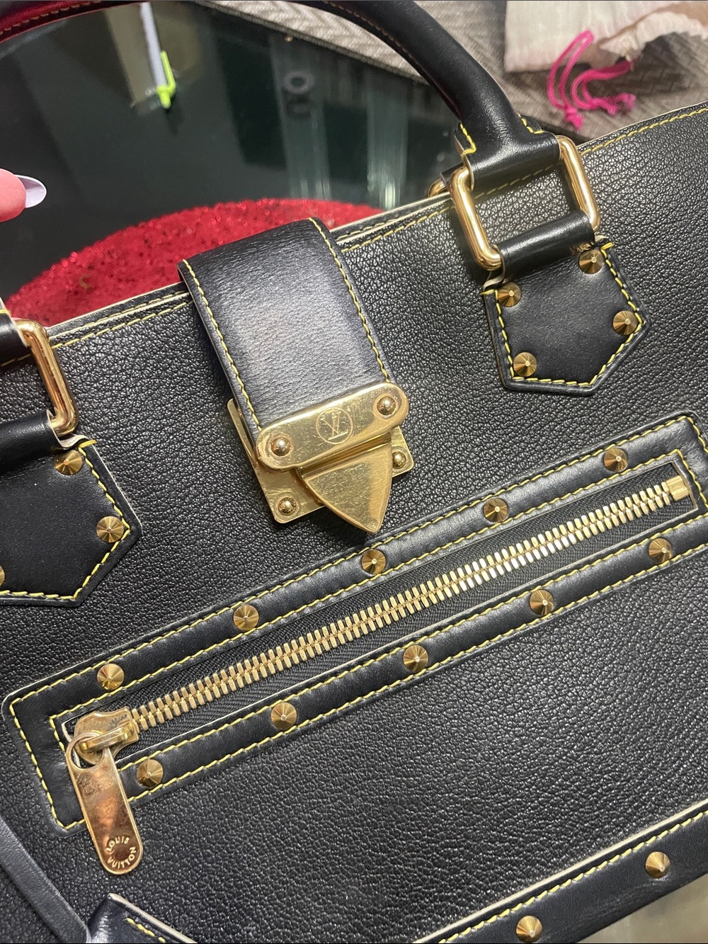 Louise Vuitton - Beautiful Black Suhile Fabuleux Goatskin Leather Satchel
